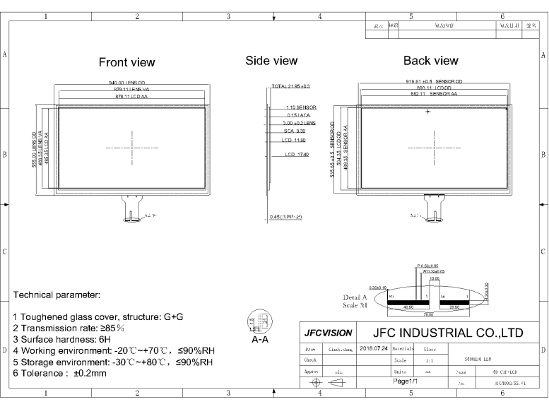 Capacitive Touchscreen Display Panel