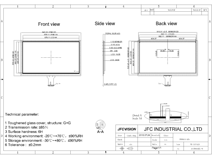 High Quality Capacitive Touch Screen Panel