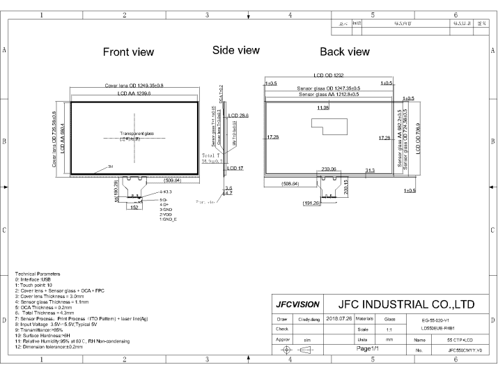 55 inch Touch Screen