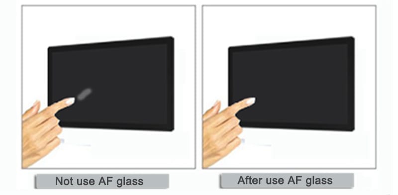 capacitive touch screen with AF glass