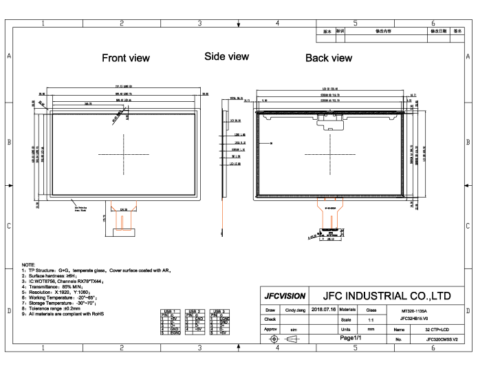 32 inch High Brightness Touch Screen