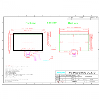 43 inch TFT lcd touch screen