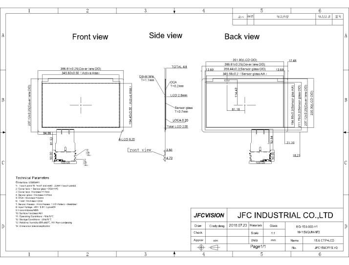 15.6 inch PCAP Touch