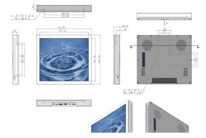 19 inch commercial touch screen monitor 